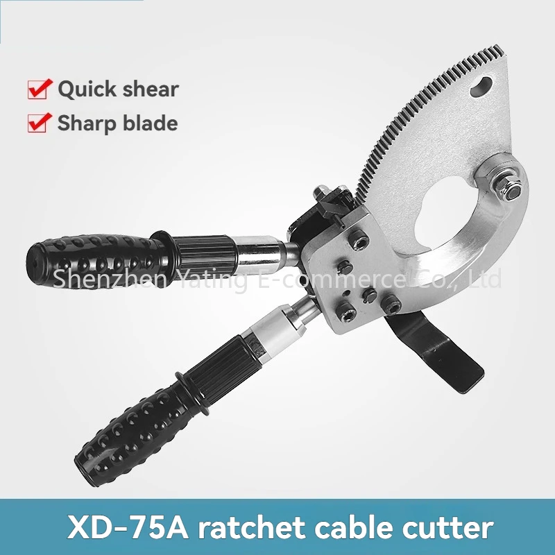 

XD-75A Cable Cutter, Mechanical Ratchet Cable Cutter, Gear-driven Cable Scissors