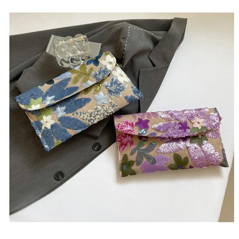 1 Stück Glitzernde Elegante Party-Handtaschen Stilvolle Pailletten-Abendclutches Perlenbesetzte Exquisite Blumenstickerei-Taschen für den Abend – Detail 20