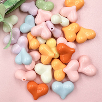 20pcs 16.5x21mm Macaron Color Big Peach Heart Loose Beads DIY Bracelet Keychain Beading Accessories