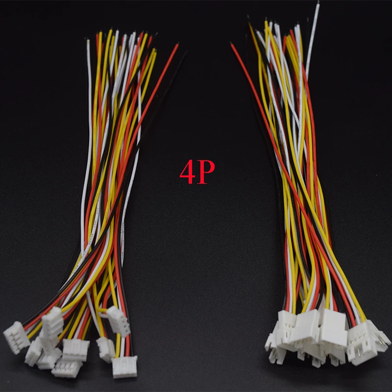 10 쌍 2P 3P 4P 5P 6 핀 마이크로 JST PH 2.0 수 암 플러그 커넥터, 와이어 케이블 포함 200mm