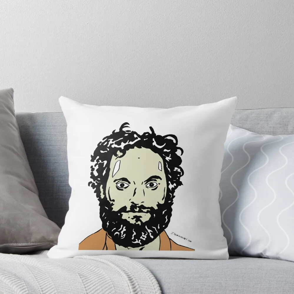 

Jason Mantzoukas Colour Portrait JTownsend Throw Pillow Cushion Cover Luxury Couch Pillows Couch Cushions Cusions Cover pillow