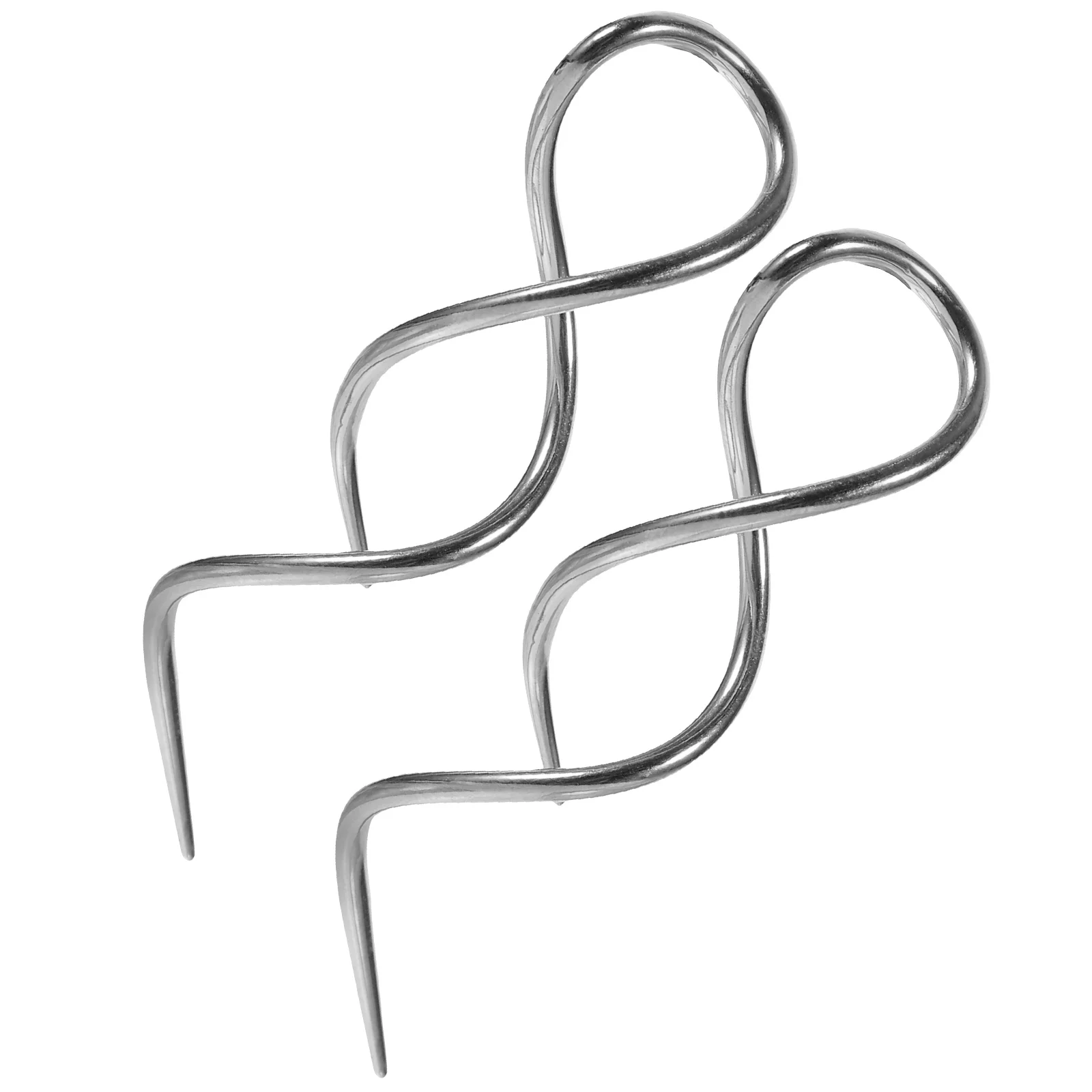 2 Pcs Simple Earrings Spiral Threader Silver Hoops Drop Wire for Women Dangling Helix Dance Jewelry Metallic Line Miss