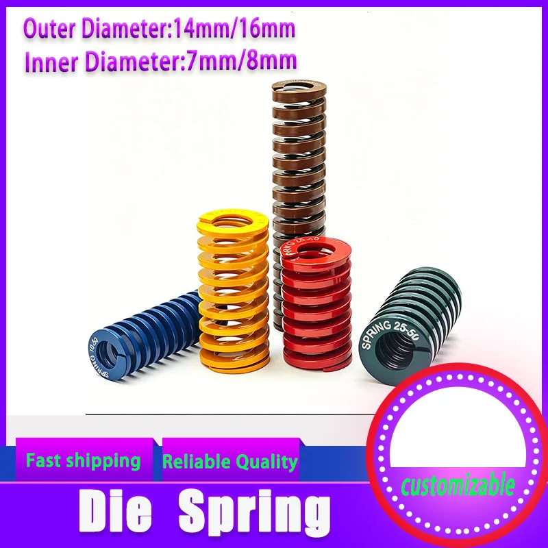 65Mn JIS TB Super Heavy Duty Mold Spring Rectangular Flat Wire High Temperature Compression Spring for Punch Injection Molds