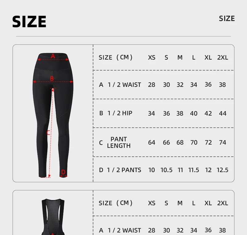 YKYWBIKE Damen Winter-Radträgerhose, Thermo-Fleece, warme lange Hose für Damen, Rennrad-Trägerhose, Fahrradbekleidung – Detail 1