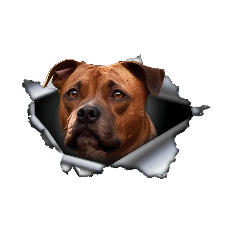 

DK590# Brown Staffordshire Bull Terrier Car Bumper Window Stickers For Car Truck Van Fashion Decals Vinyl Material Stickers