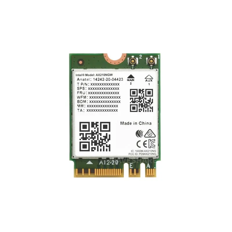 Adaptateur PCIe vers M.2 E KEY avec fonction PoE pour Raspberry Pi 5, Compatible avec NGFF (clé M.2 E) NIC sans fil, Raspberry Pi 5 PCle