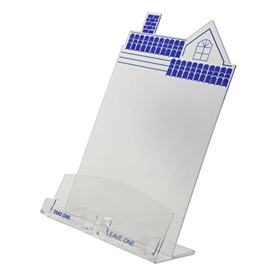 

HSE-8511-C2 Прозрачный акриловый держатель для листовок и визиток в форме домика, 8.5x11, упаковка из 2 шт.