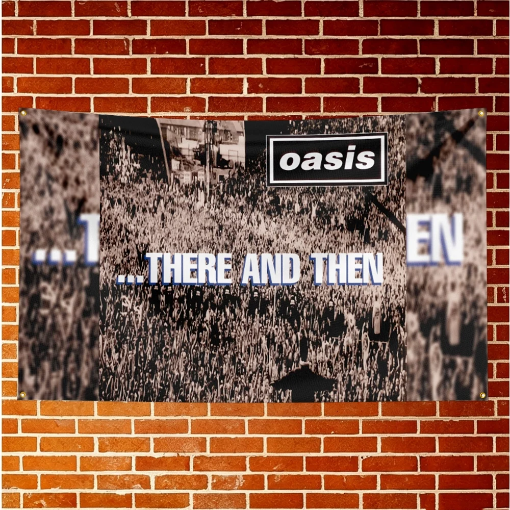 oasis Music Flag Banner For Fan Cave Watch Party Tailgate Gathering Indoor Outdoor Backyard Home Festival Ornament Supply