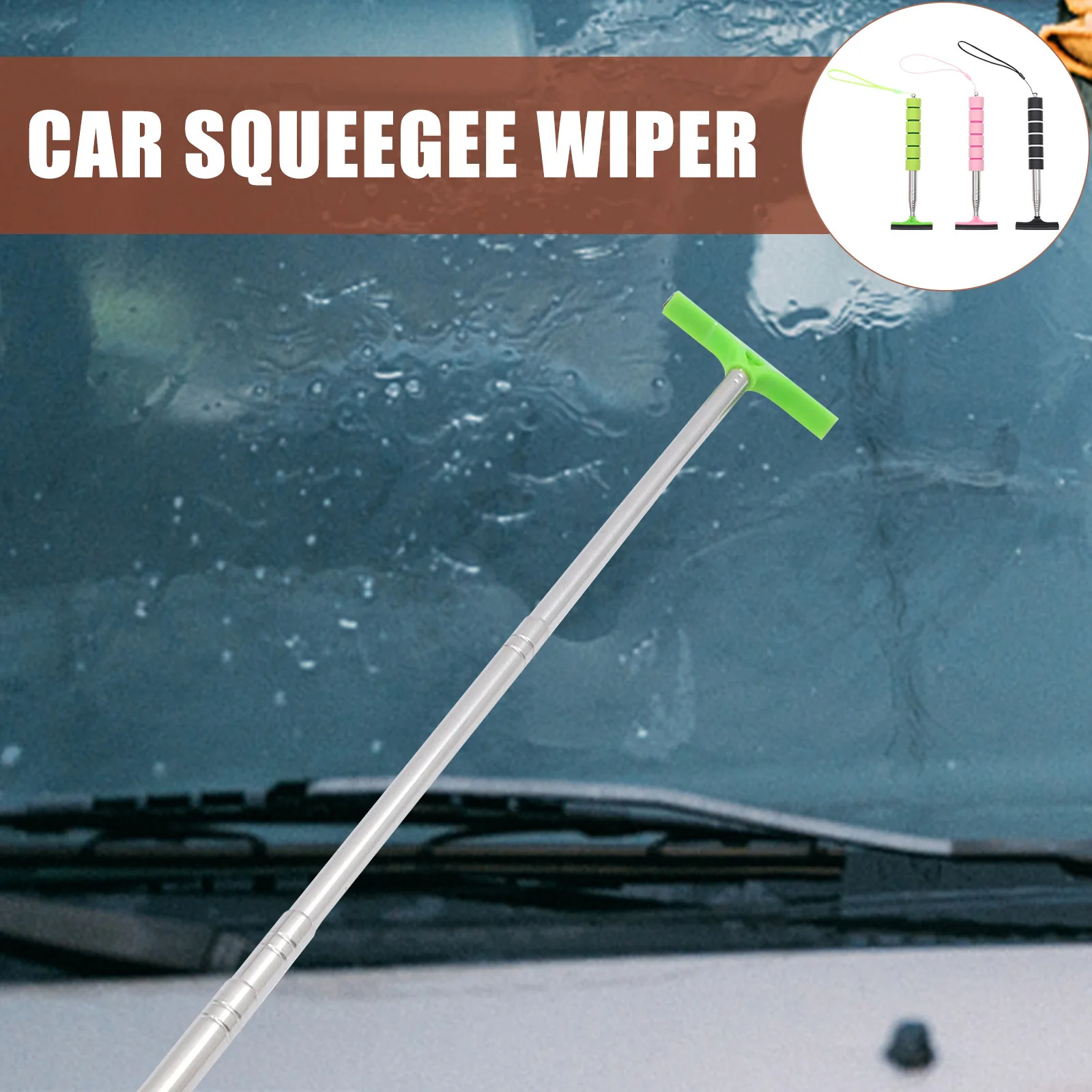 

3Pcs Car Mirror Squeegee Rain Wiper Retractable Telescopic Handle Side Mirror Cleaner Tool Lightweight Compact Car Windshield