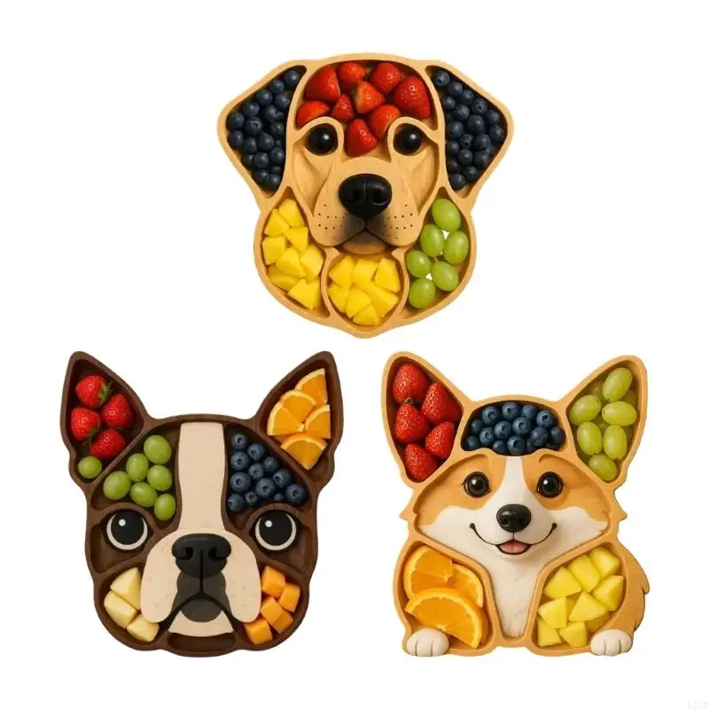L74D Charm Dog Head Shaped Serving Dish Fruit Platter For Entertaining Guest