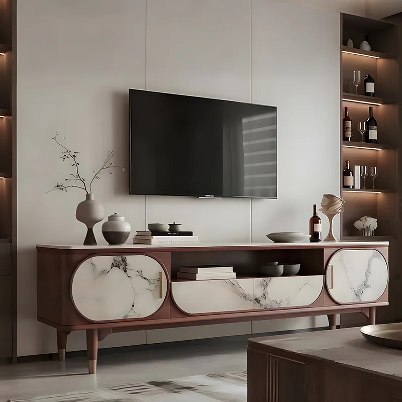 

Nordic Italian minimalist North American black walnut TV cabinet living room home modern simple light luxury