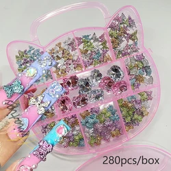 1box 3D Kawaii Crystal Rhinestones Bear/Cat Gems Glitter Acrylic Nail Art Rhinestone For Decoration Supplies Press On Nails