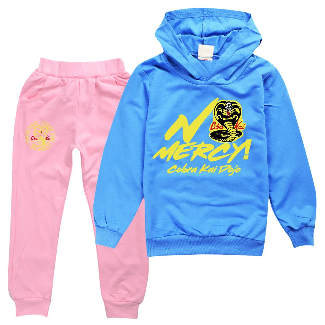 

Cobra Kai Print Hoodies for Girls Boys Spring Autumn Baby Cartoon Children Long Sleeves Kids Fashion Sweatshirt and Pant Set