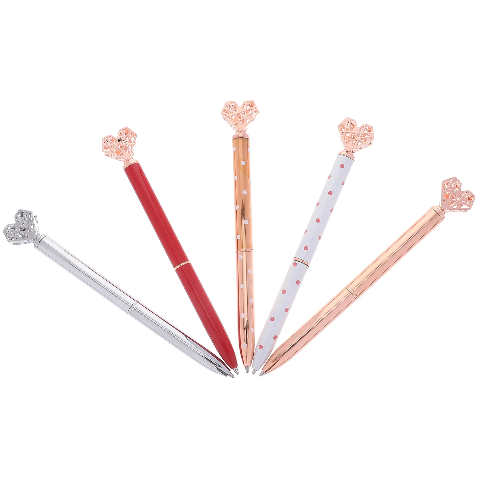 

5 шт. милая шариковая ручка в форме сердца Miss Valentines ручки металлические канцелярские принадлежности для письма