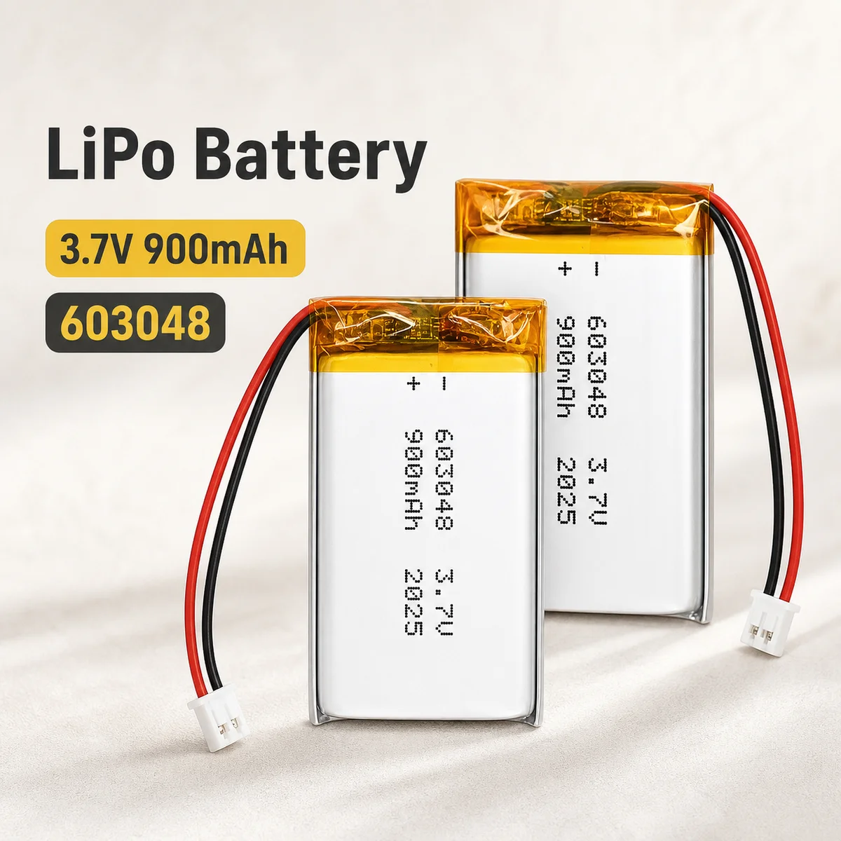 Rechargeable LiPo Battery 3.7V 900mAh 603048 703048 Polymer Li-ion Cell for LED Light Bluetooth Speaker Controller