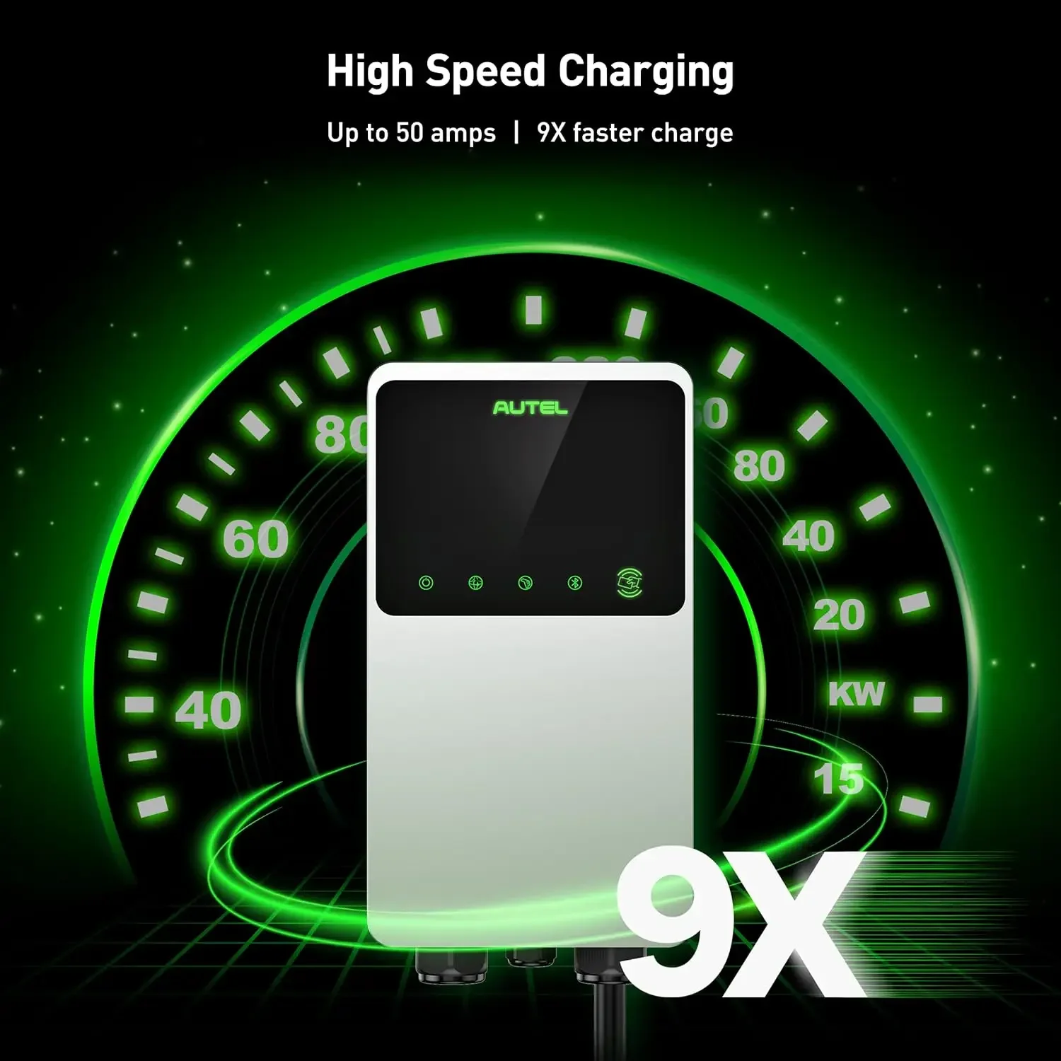 

Autel MaxiCharger Home Electric Vehicle (EV) Charger, up to 50 Amp, 240V, Level 2 WiFi and Bluetooth Enabled EVSE,