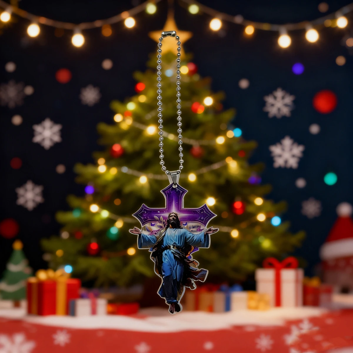 مجموعة واحدة من المعلقات المصنوعة من الأكريليك لعيد الفصح، تعليق سيارة مسطح متقاطع، ديكور أثاث مفتاح حقيبة الظهر الإبداعية