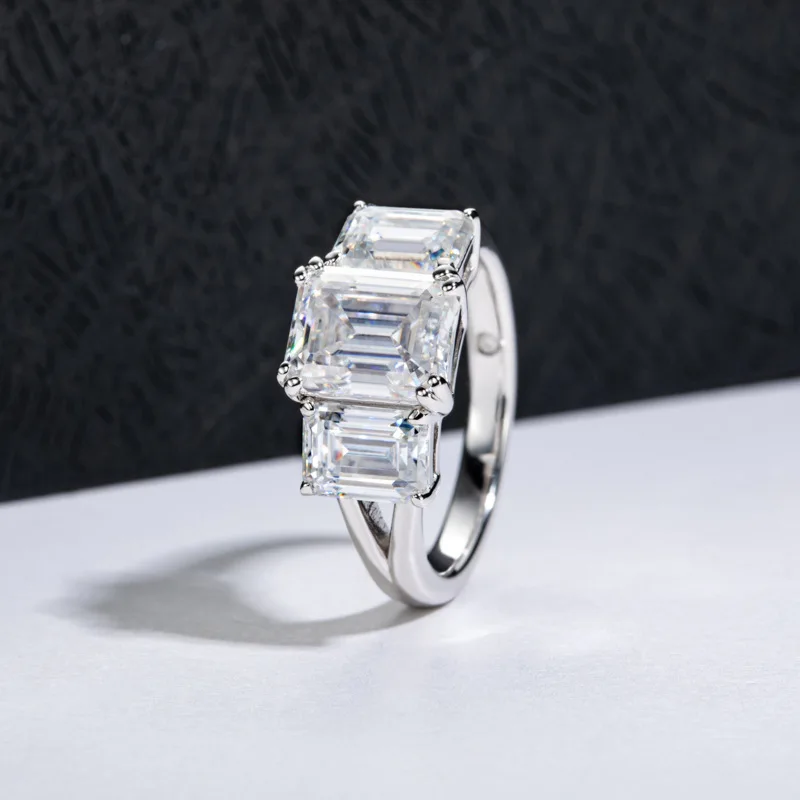 

Carnica 7×9mm 3CT Stone Real Moissanite Ring 100% S925 Sterling Silver Sparkling Wedding Band Jewelry GRA D Color Diamond Gift