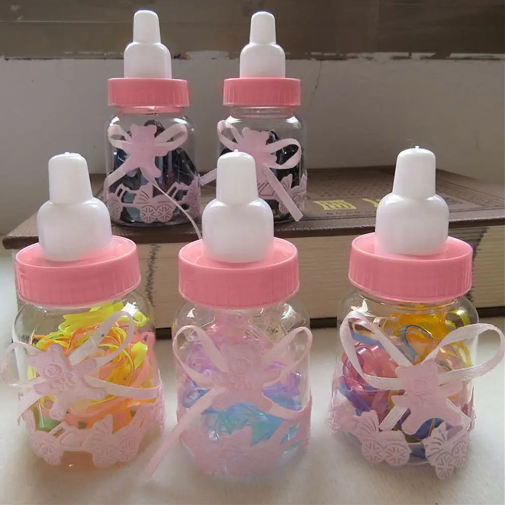 Baby Girl Boy Transparent Party Favour Baby Shower Favour Bottle Candy Box Decoration Fillable Bottles