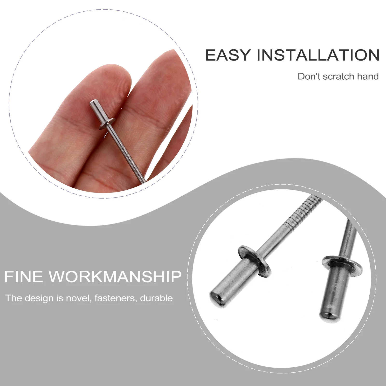 

50Pcs Stainless Steel Rivets Flat Head Precision Fasteners Durable Strong DIY Furniture Kit Stainless Steel Rivets