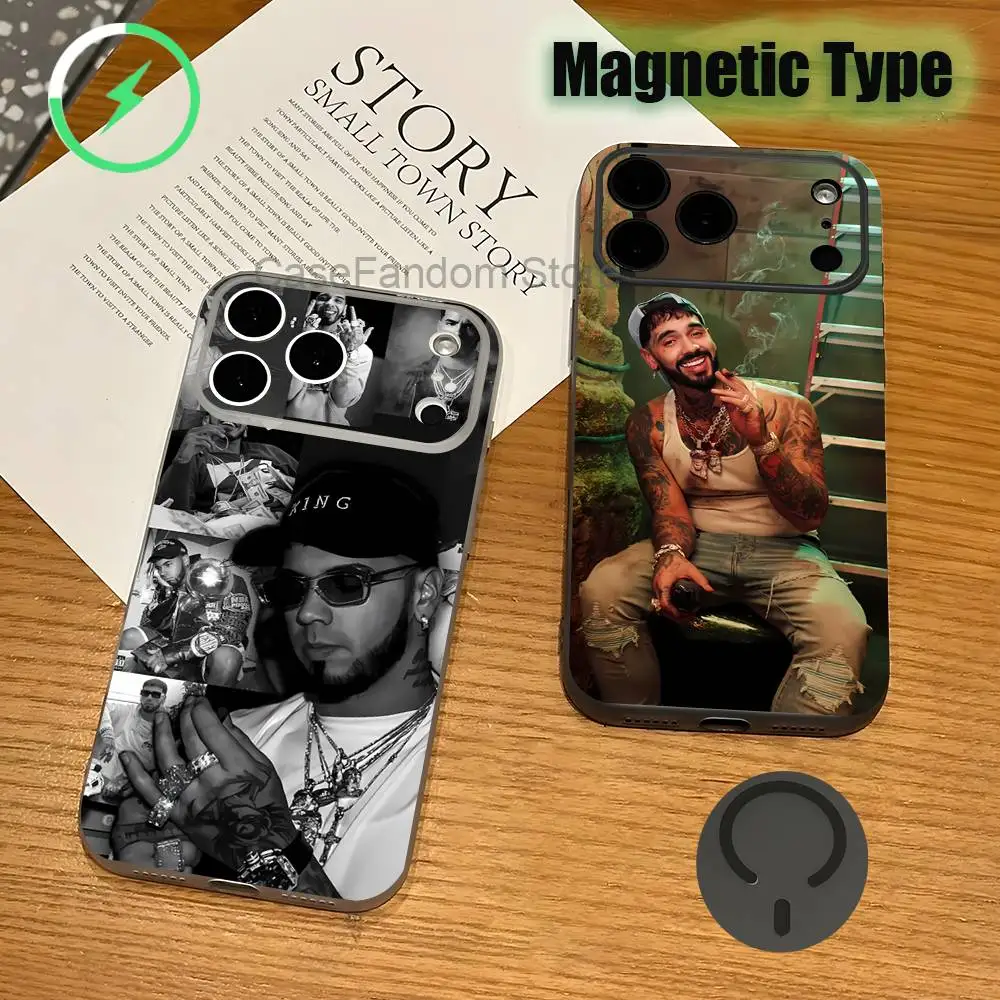 

A-Anuel A-AA Rapper For iPhone 17,16,15,14,13,12,11,Pro,Max,Plus Transparent gray Phone Case Magnetic Wireless Charging
