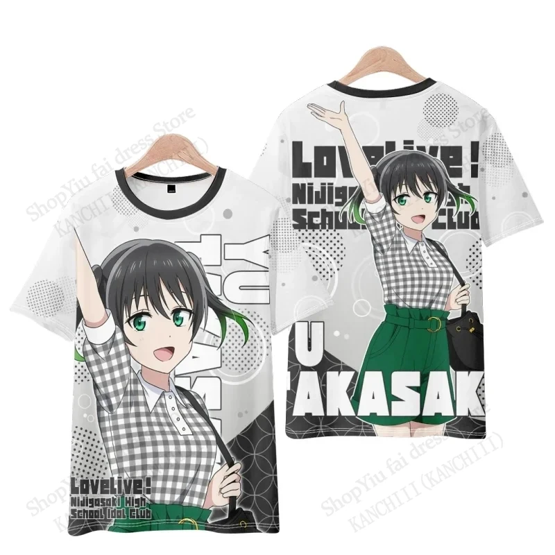 حب الحياة! Nijigasaki المدرسة الثانوية المعبود نادي أنيمي ثلاثية الأبعاد تي شيرت مطبوع الرجال النساء موضة تي شيرتات قصيرة الاكمام طفل بلايز تيز صبي فتاة