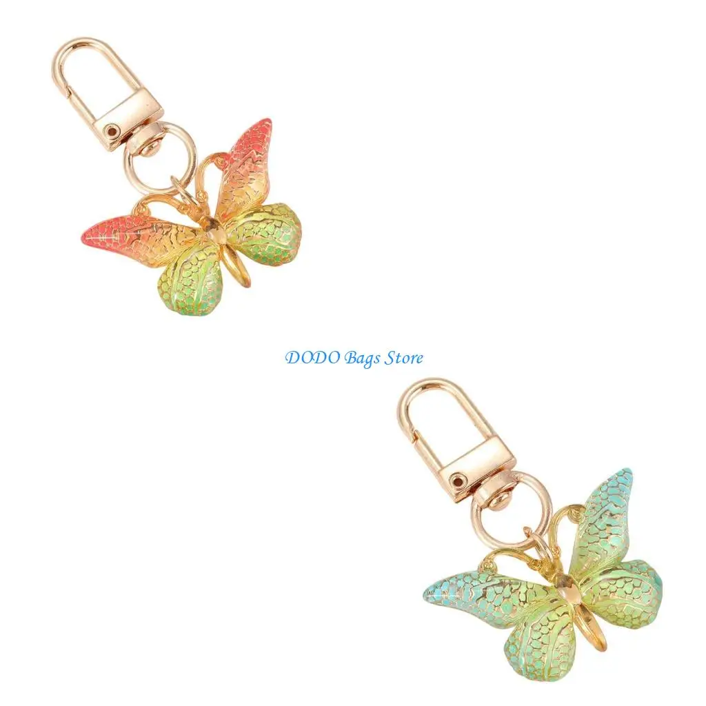 

Color Gradient Acrylic Butterfly Keychain For Bags Backpacks And Keys With Practical Hook Bag Pendant Handbag Decoration