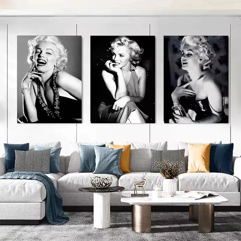 Movie Posters Black White Marilyn Monroe Wall Pictures and Prints Wall Art Pictures Canvas Painting for Living Room Home Decor