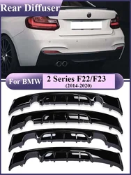 Diffusore paraurti posteriore nero lucido M Sport M Tech per BMW Serie 2 F22 F23 2014-2020 Spoiler per labbro diffusore in fibra di carbonio di ricambio