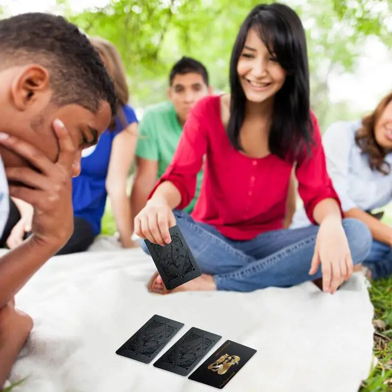 Cartas de póker impermeables para adultos, baraja de cartas de color Negro, Rosa, Calavera, Dólar, juguetes interactivos