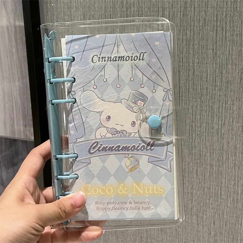 A6 Loose-Leaf Kawaii Sanrio Notebook Kuromi Cinnamoroll Notepad Daily Journal Notebook Stationery Cute Office School Supplies