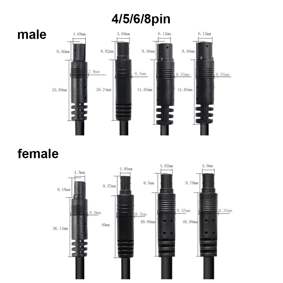 0.5m 4 5 6 pin core Male and Female Car Rear View Camera connector extend Cable Wire for car Jack Line Recorder Rear Tail
