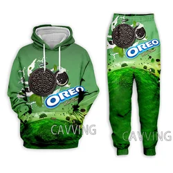 OREO 3D Printed Casual Hoodies Hooded Sweatshirt Pants Jogging Pants Trousers Suit Clothes Women Men Sets