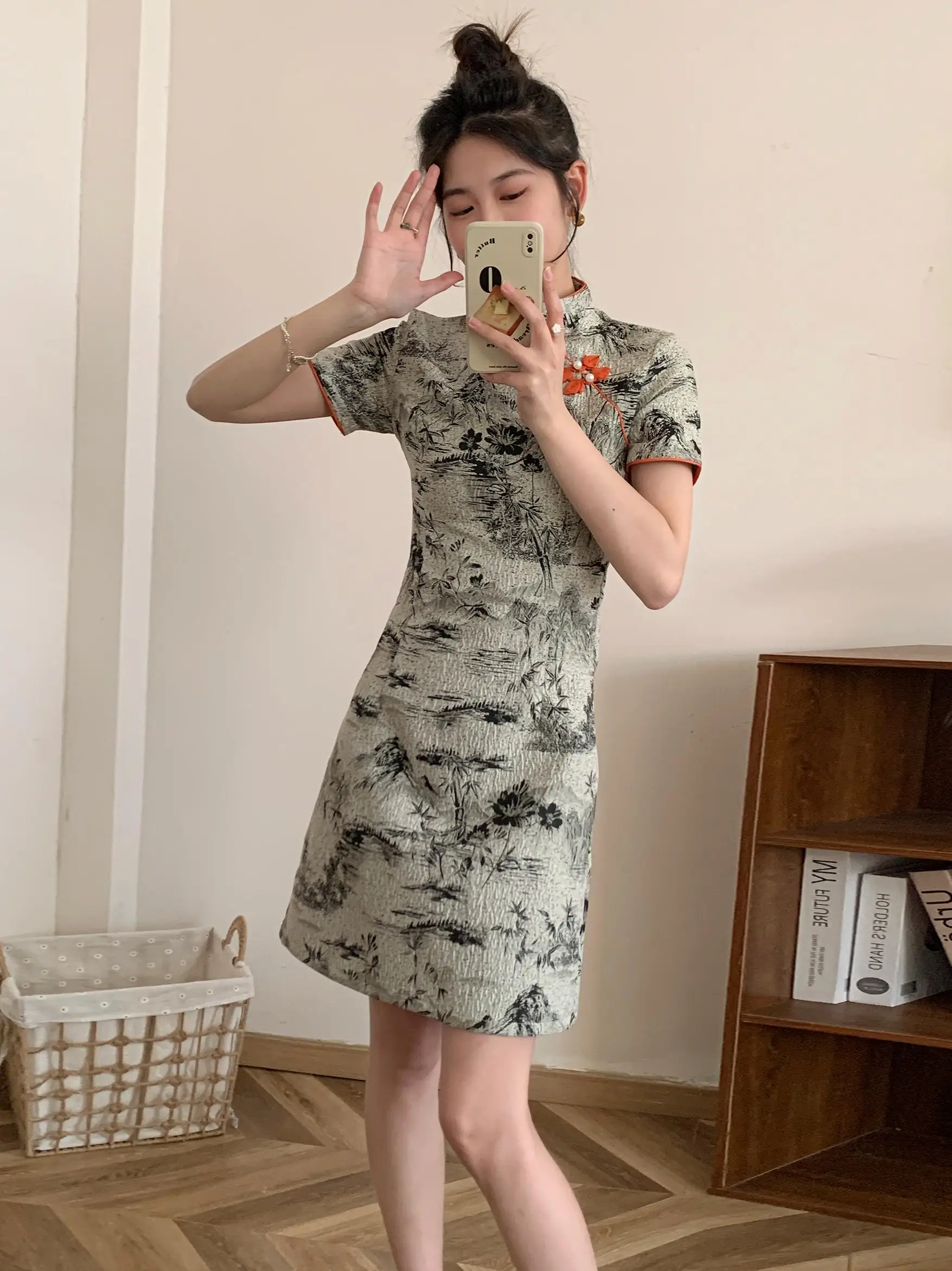 

New 2026 ort Dr for Women Ele Chinese Sle Small Size High Faion Retro Spring Autumn ort Sve Dr