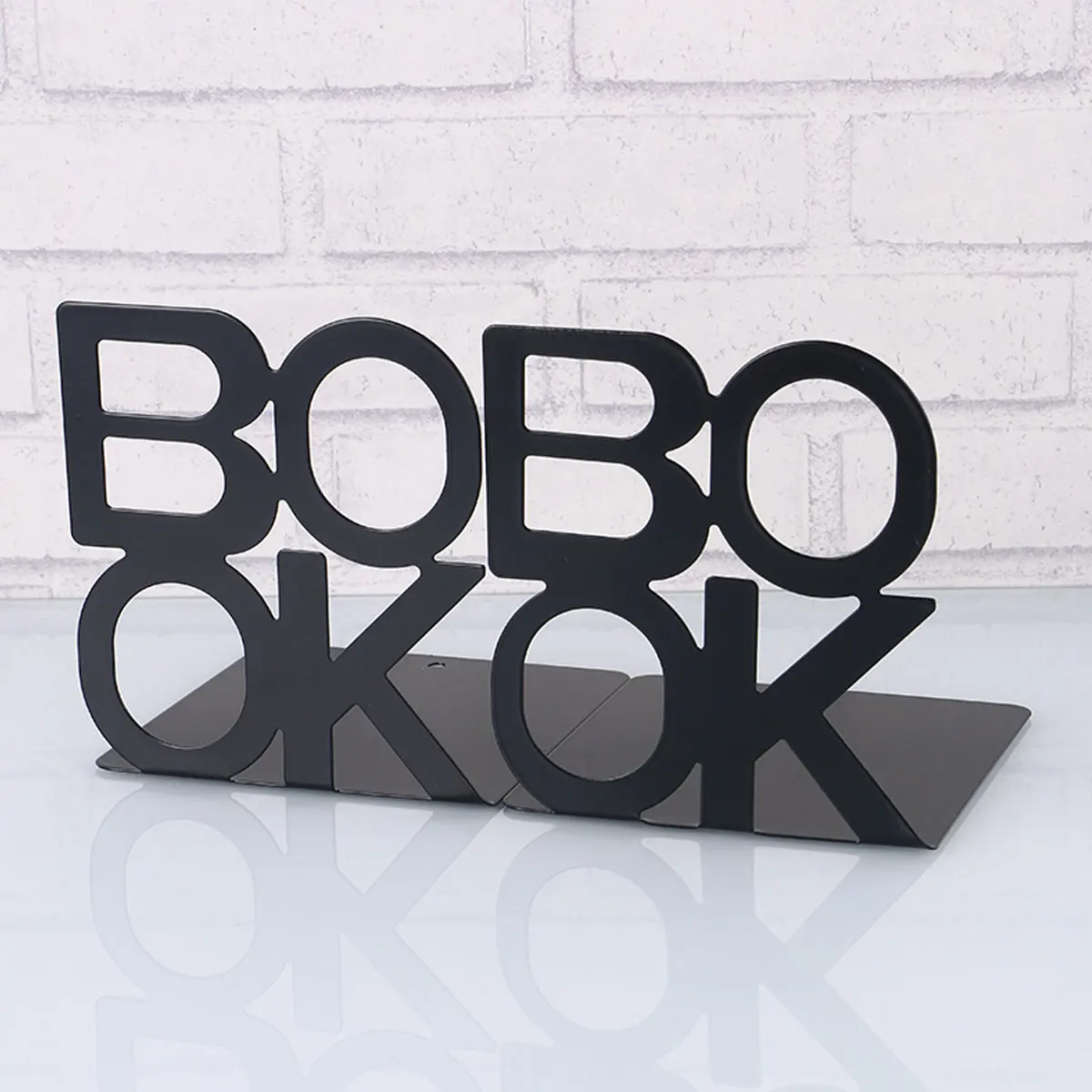 

2pcs Metal Bookends Creative Modern Decorative Book Supports For Shelves Nonskid Bookend Organizer Magazines Files Holder 140Mm