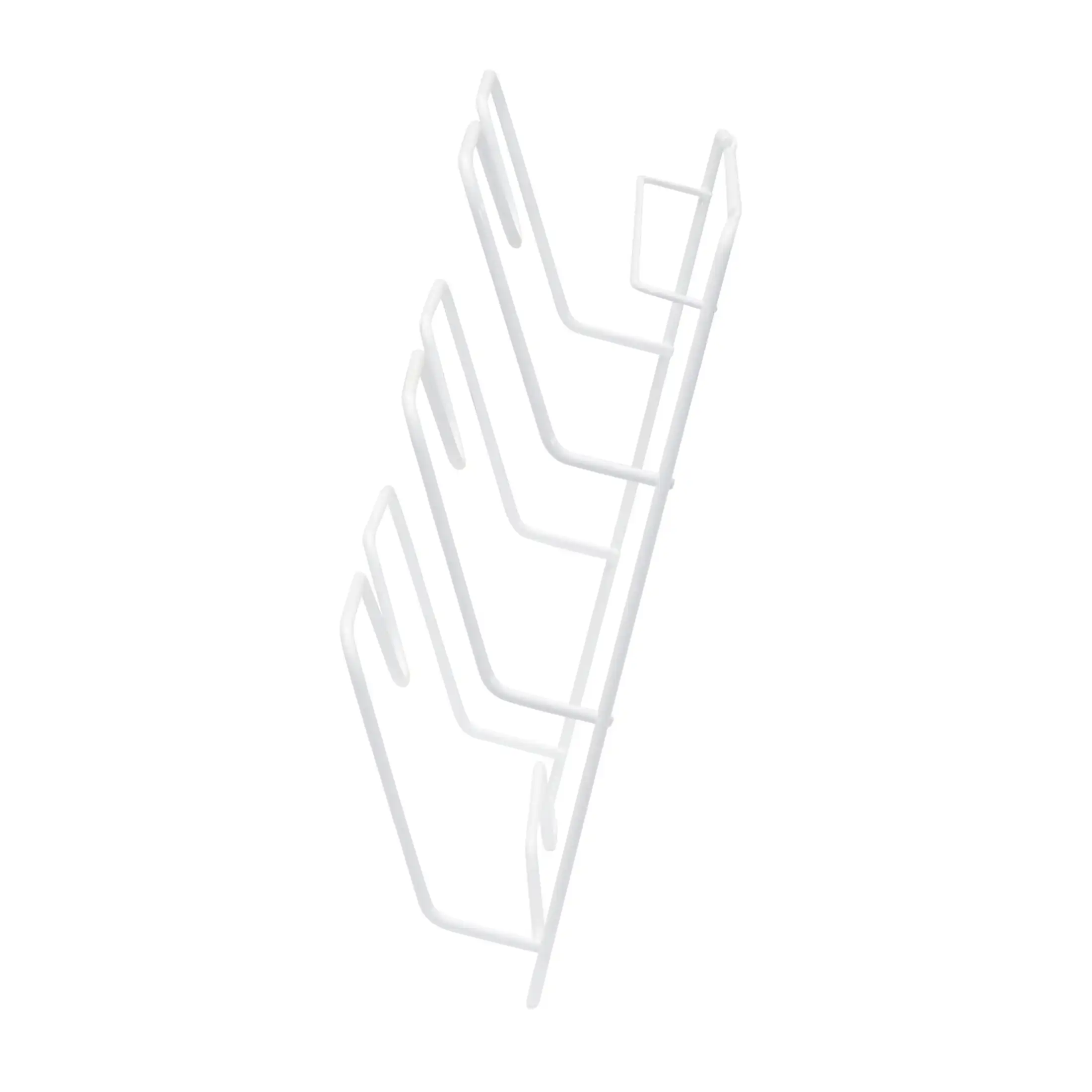 Suporte de tampa de porta de armário de grandes dimensões, 3 slots, estrutura de fio de aço, revestimento em pó branco, fácil instalação, hardware incluído