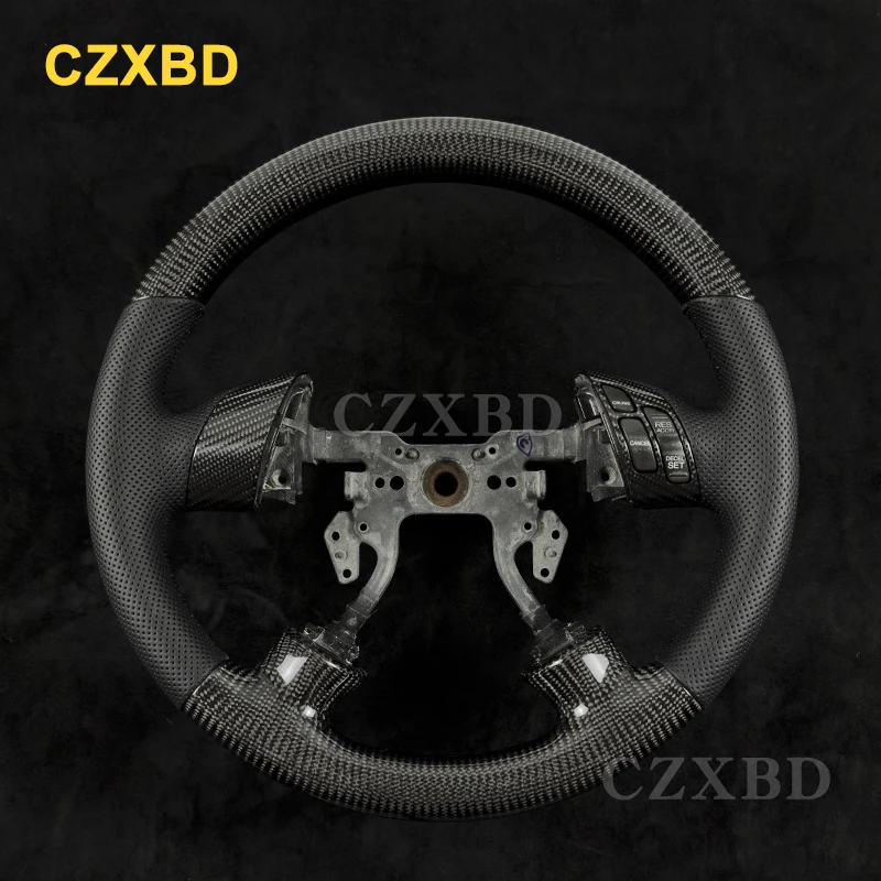 For Honda Accord 2002 2003 2004 2005 2006 2007 Real Carbon Fiber Steering Wheel Perforated Leather High Quality Customized
