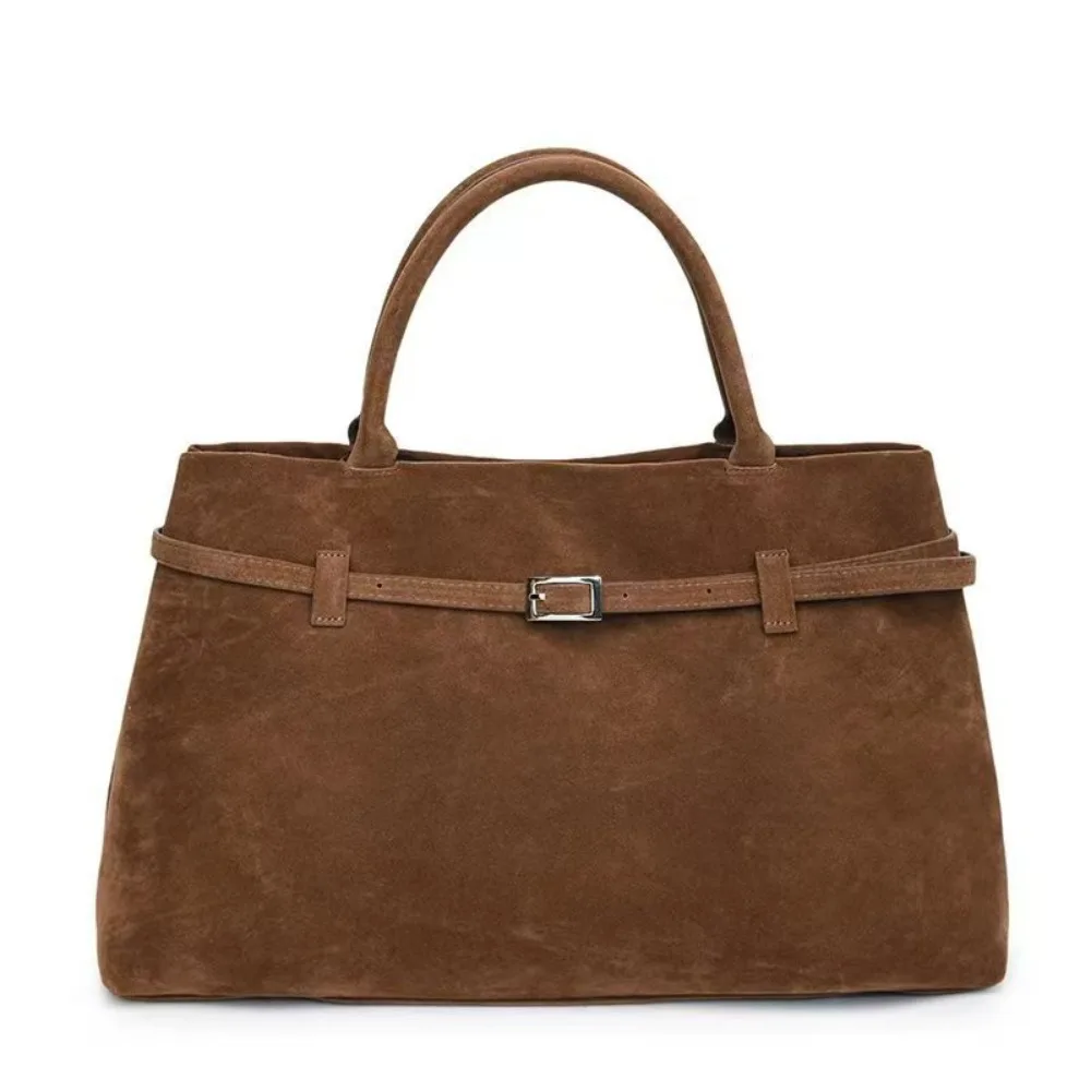 

Korean Style Suede Shoulder Bag Solid Color PU Leather Matte PU Handbag Bohemian Style Large Capacity Underarm Packs Girls