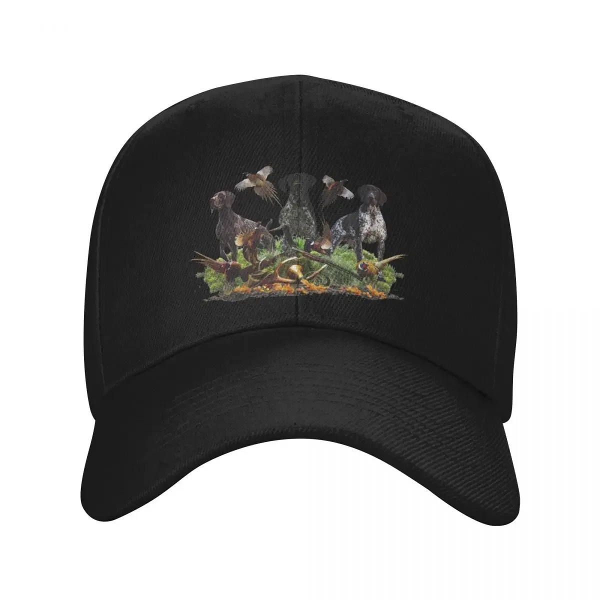 

Hunting pheasant with German Shorthaired Pointer Baseball Cap Big Size Hat Hat Man For The Sun men's big size hat Girl Men's