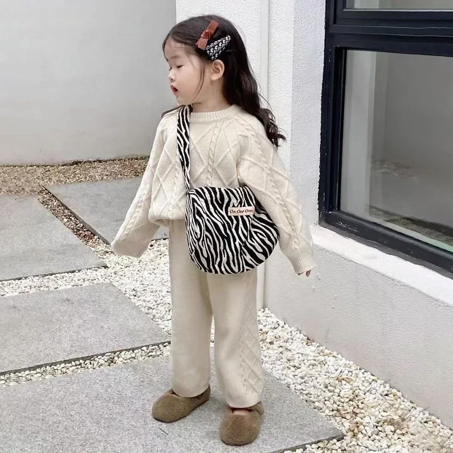 Girls Winter Clothes Set 2022 New Children Fashion Pullover Autumn and Winter Korean Foreign Style Two-piece Set Girls Clothes