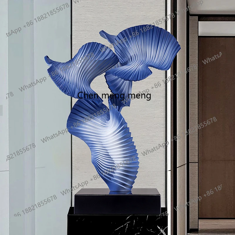 

Hotel lobby soft decoration floor-to-ceiling large abstract art ornament modern simplicity, resin sculpture