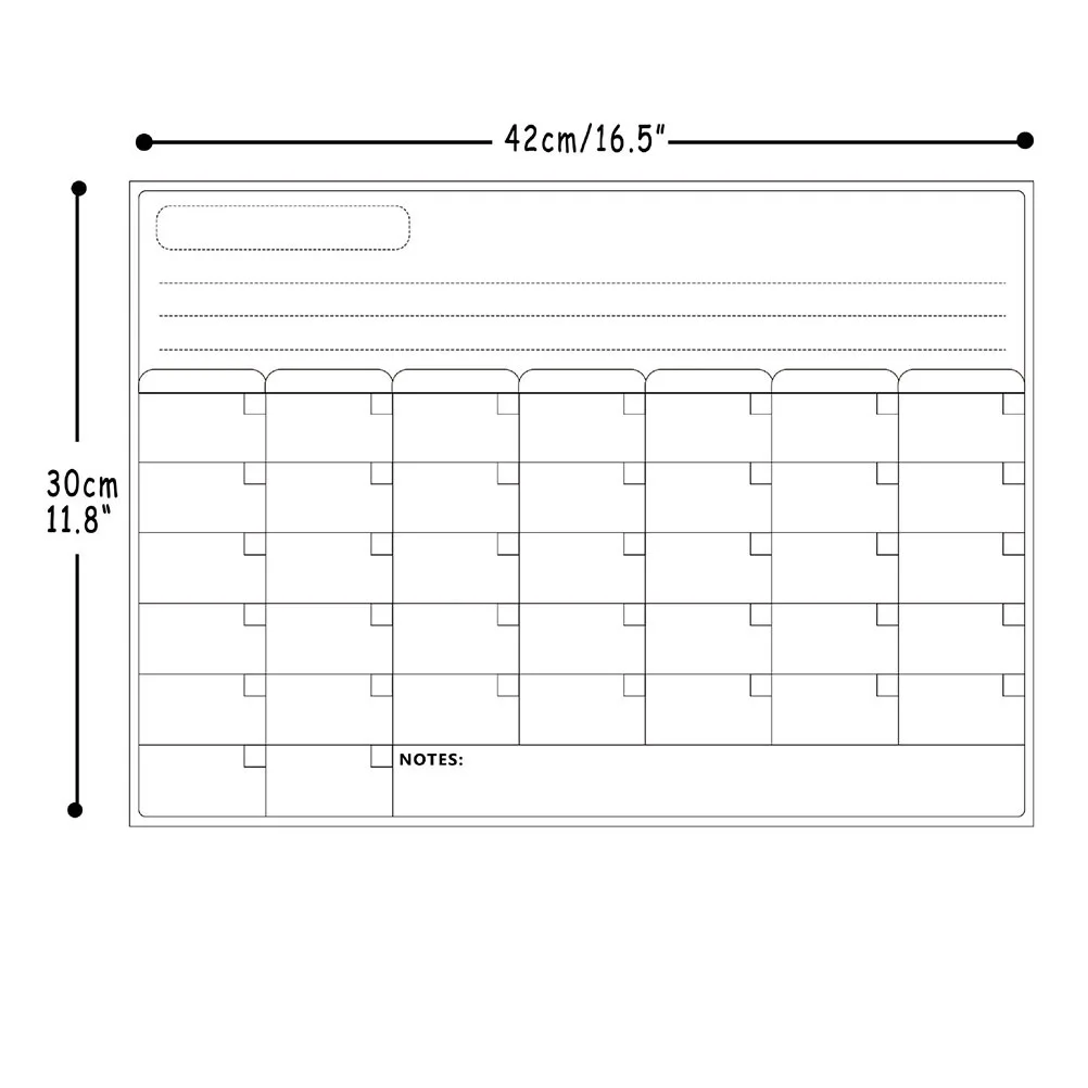Weekly Schedule Magnetic Sticker A3 Kitchen Fridge Magnet Pet Writable White Board Sticker for School Office