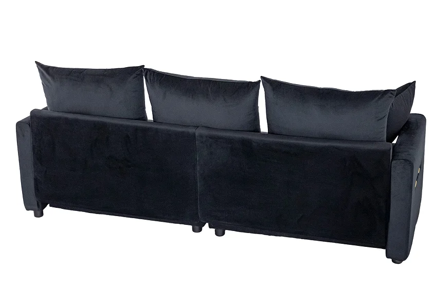 # Modern Convertible 2-Seater Sofa Set Black Two-Tone Sofa Bed With Contemporary Design For Hotel Apartment