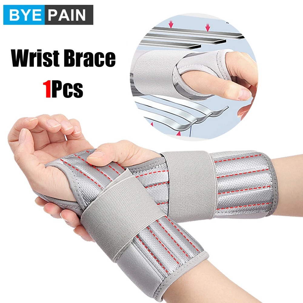 Carpal Tunnel Wrist Brace Support with Straps and Metal Splint Stabilizer -Helps Relieve Tendinitis Arthritis Carpal Tunnel Pain