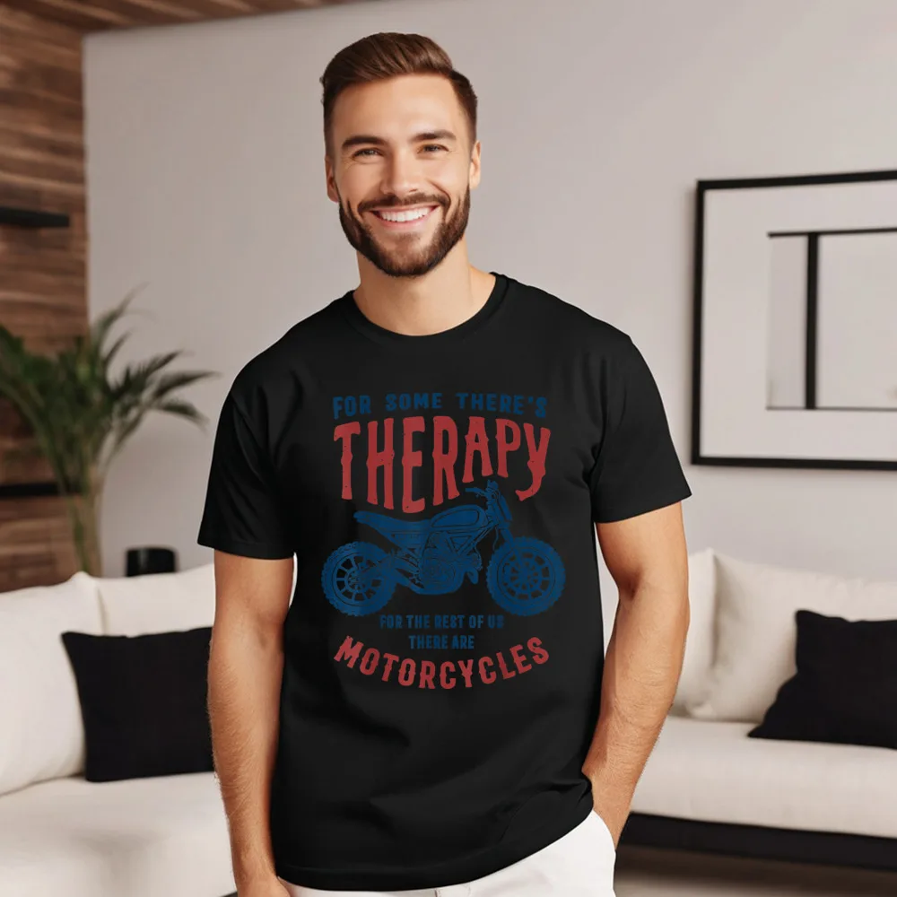 Graphic Short Sleeve Tops Tees Graphic O-Neck 100% Cotton Adult T-shirts For Some Theres Therapy Funny Graphic Tops Shirt Newest