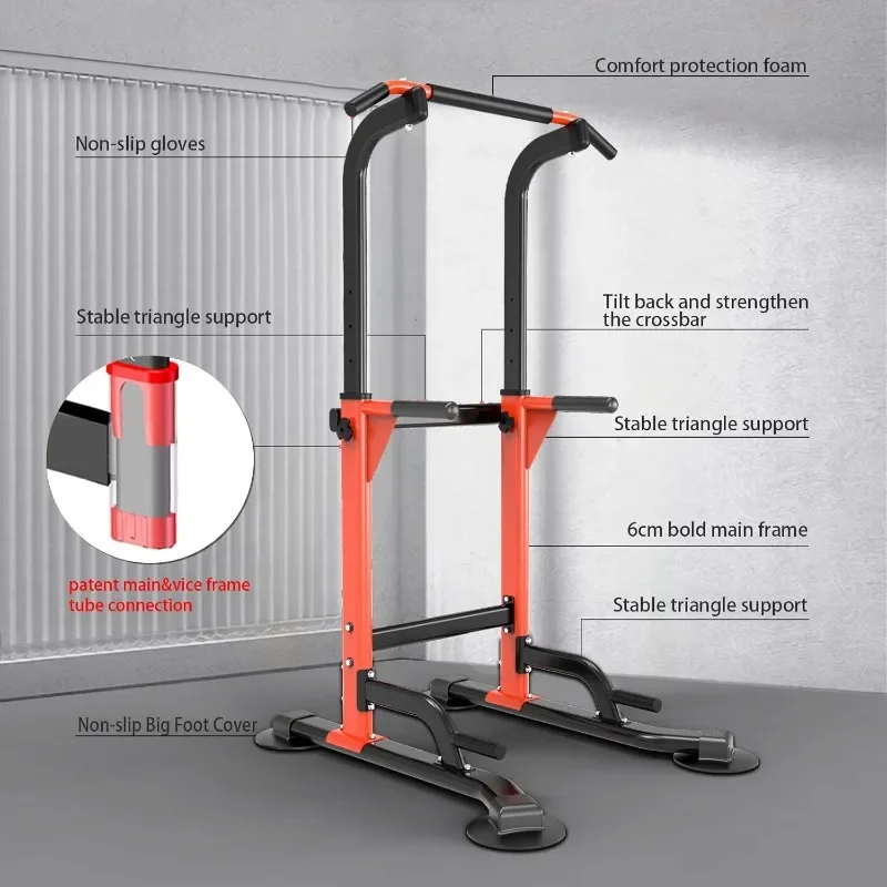 Dip Station - Home Gym Strength Training Pull-Ups Dip-Ups 330Lbs，Authenticity guarantee.