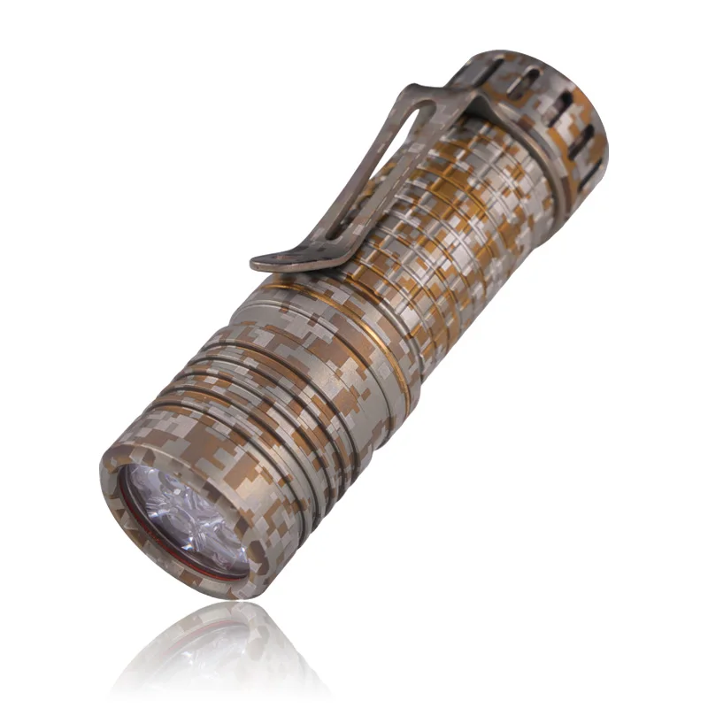Camouflage titanium 18350 Titanium Flashlight 519A EDC Flashlight High power Rechargeable Led Flashlight maeerxu
