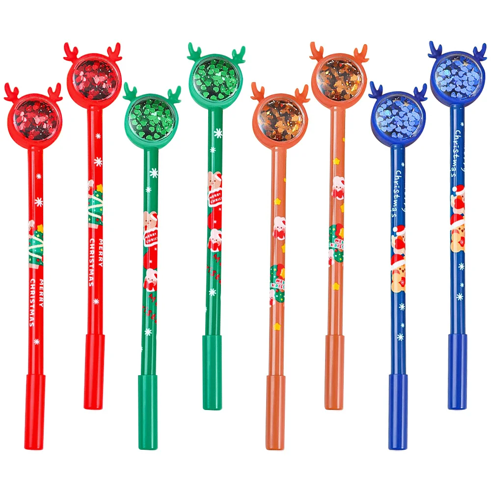 8 قطعة شجرة عيد الميلاد جل أقلام لطيف البلاستيك الكتابة مجموعة أقلام السلس ملاحظة تدوين لوازم الطلاب جائزة الهدايا هلام القلم #3