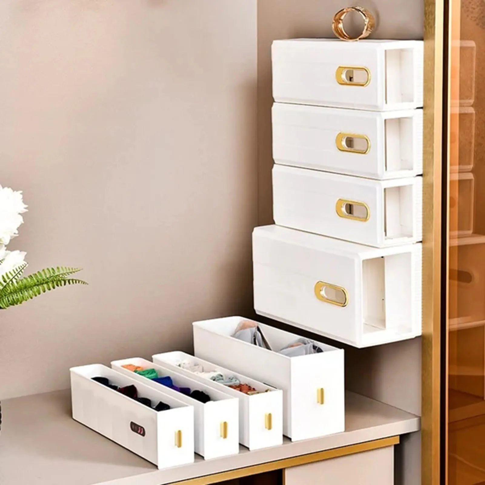 Invisible Storage Drawer for Home Closet, Wall-mounted Storage Box, Underwear and Bra Compartment, Wardrobe Organizers