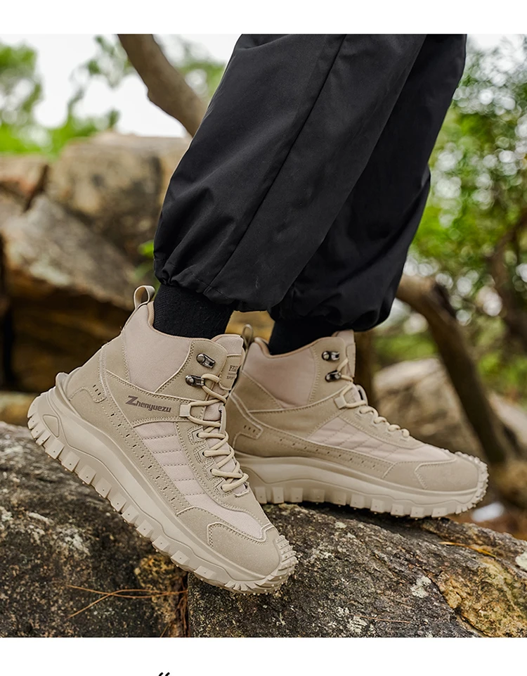 Neue Herbst-High-Top-Sport-Wanderstiefel in großen Größen, bequem mit dicken Sohlen, leicht und lässig, geeignet für tägliche Outdoor-Aktivitäten, Wandern, Reisen, Bergsteigen und Campingausrüstung für alle Jahreszeiten. – Detail 11